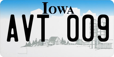 IA license plate AVT009