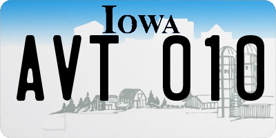 IA license plate AVT010