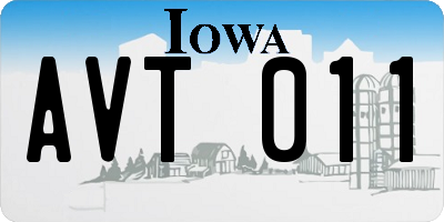 IA license plate AVT011