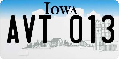 IA license plate AVT013