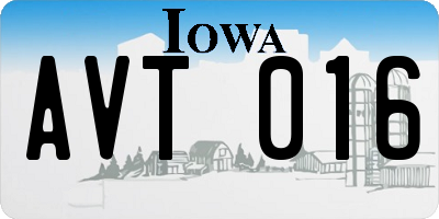IA license plate AVT016