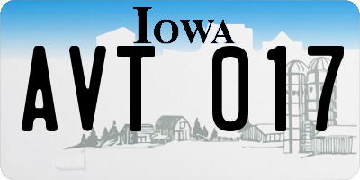 IA license plate AVT017