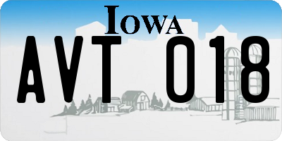 IA license plate AVT018