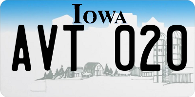 IA license plate AVT020