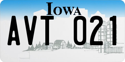 IA license plate AVT021