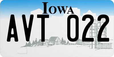 IA license plate AVT022