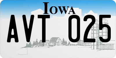 IA license plate AVT025