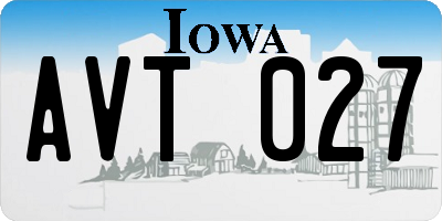 IA license plate AVT027