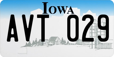 IA license plate AVT029