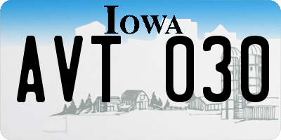 IA license plate AVT030