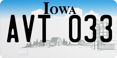 IA license plate AVT033