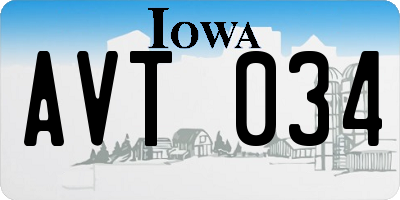 IA license plate AVT034