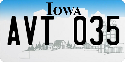 IA license plate AVT035