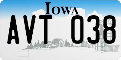 IA license plate AVT038