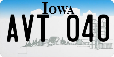 IA license plate AVT040
