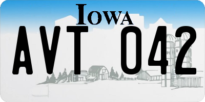 IA license plate AVT042