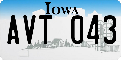 IA license plate AVT043