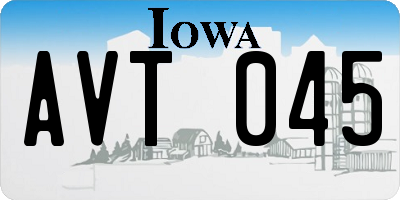 IA license plate AVT045