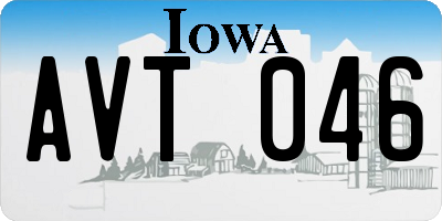 IA license plate AVT046