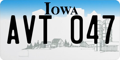 IA license plate AVT047