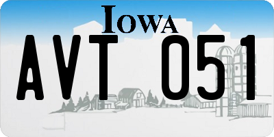 IA license plate AVT051