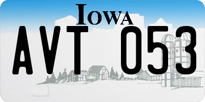 IA license plate AVT053
