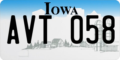 IA license plate AVT058