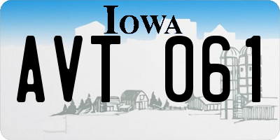 IA license plate AVT061