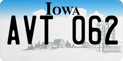 IA license plate AVT062