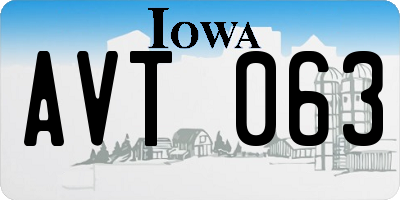 IA license plate AVT063