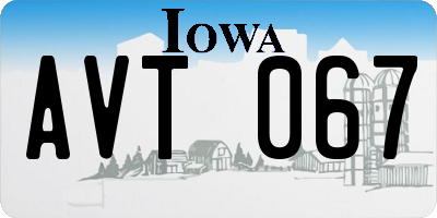 IA license plate AVT067