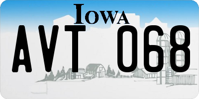 IA license plate AVT068