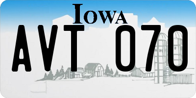 IA license plate AVT070