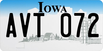IA license plate AVT072