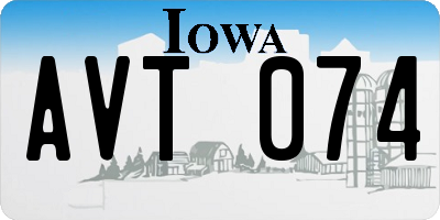 IA license plate AVT074
