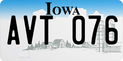 IA license plate AVT076