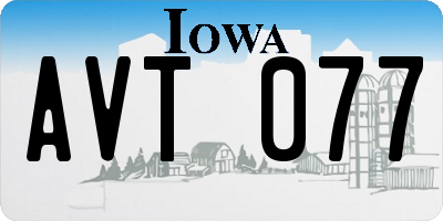 IA license plate AVT077