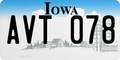 IA license plate AVT078