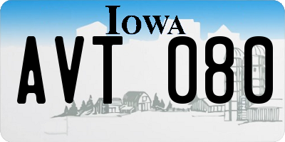 IA license plate AVT080