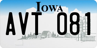IA license plate AVT081