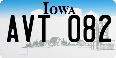 IA license plate AVT082