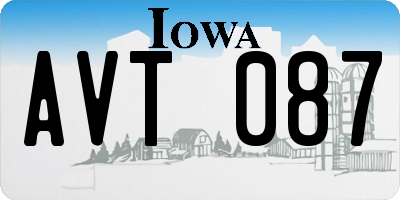 IA license plate AVT087