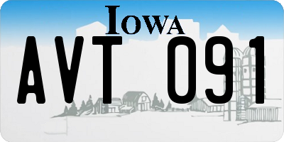 IA license plate AVT091