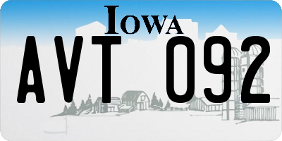 IA license plate AVT092