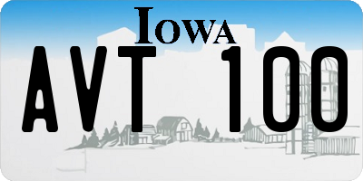 IA license plate AVT100