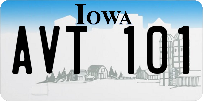 IA license plate AVT101
