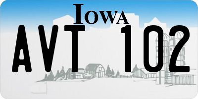 IA license plate AVT102