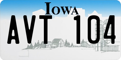 IA license plate AVT104