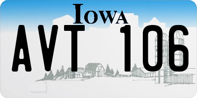 IA license plate AVT106