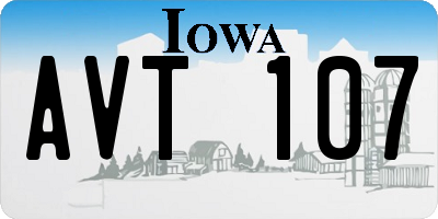 IA license plate AVT107